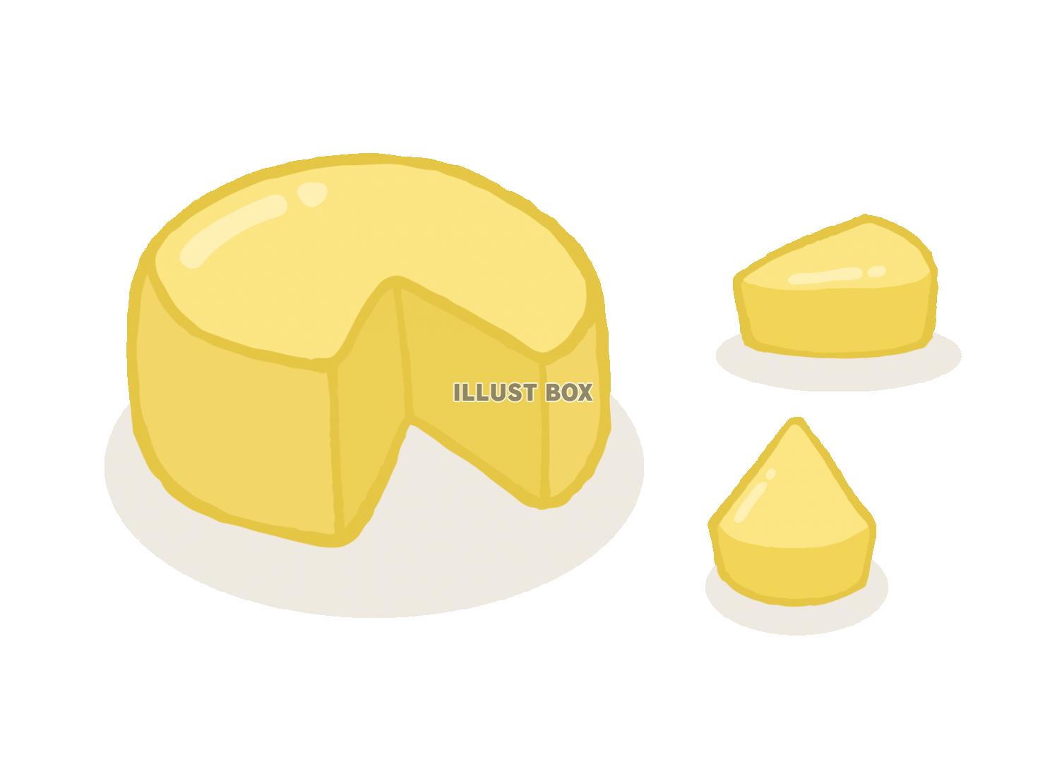 カットされた丸いチーズ