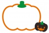 ハロウィンかぼちゃのフレーム/白窓・オレンジ