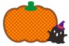 ハロウィンかぼちゃとおばけのパターンフレーム/オレンジ