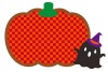 ハロウィンかぼちゃとおばけのパターンフレーム/赤