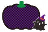 ハロウィンかぼちゃとおばけのパターンフレーム/紫