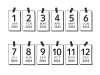 2024年版　カレンダーの見出し12ヶ月セット　白黒