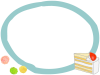 パステルケーキのフレームシンプル飾り枠背景イラスト透過png
