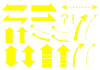 黄色　数字記号　矢印　あしらい