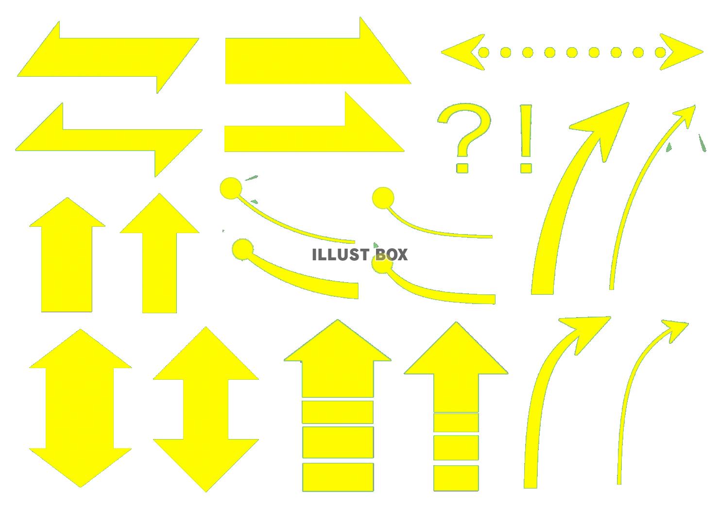 黄色　数字記号　矢印　あしらい