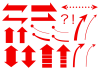 赤　数字記号　マーク　あしらい