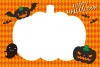 ハロウィンかぼちゃのポストカード/ダイヤ柄・オレンジ