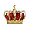 金の王冠 パール付き 赤