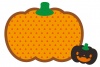 ハロウィンかぼちゃのパターンフレーム/ドット・黄色