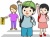 小学生の交通安全の横断歩道見守りシンプル人物素材