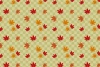 秋色市松模様と紅葉のパターン背景5