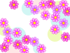 コスモスのお花模様壁紙シンプル背景素材イラスト透過png