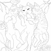 ３匹の猫の塗り絵