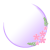 三日月風小花フレーム：パープル