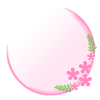 三日月風小花フレーム：ピンク