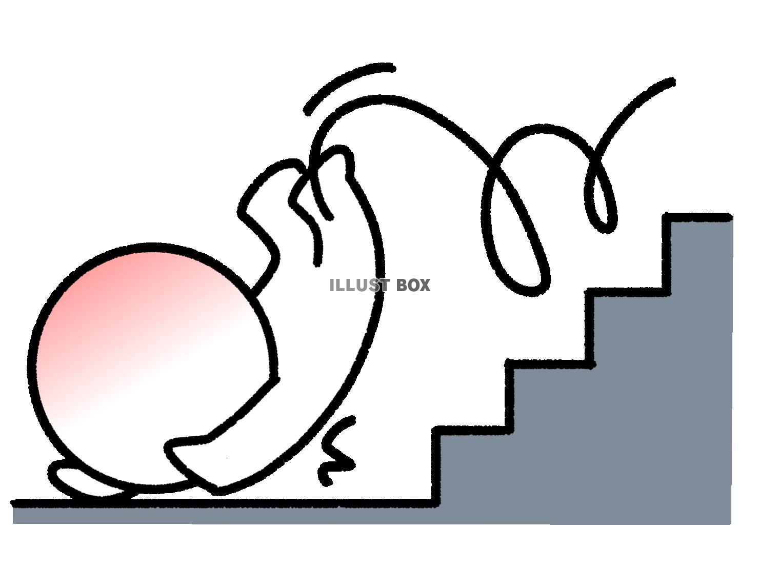 階段から転げ落ちた棒人間