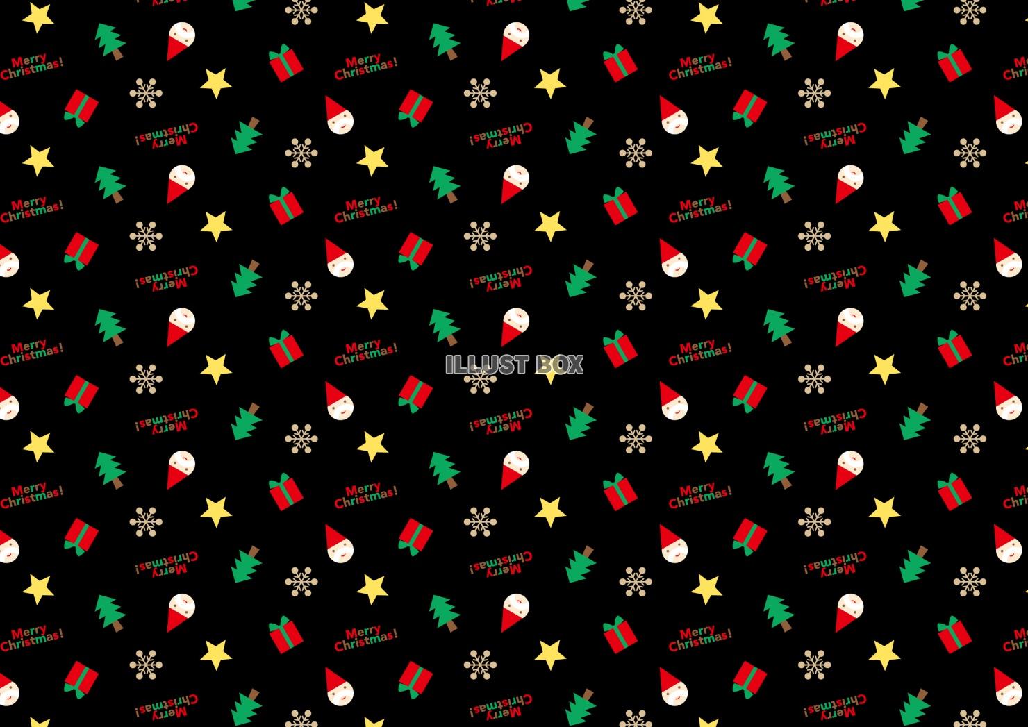 黒地にカラフルかわいいクリスマスパターン