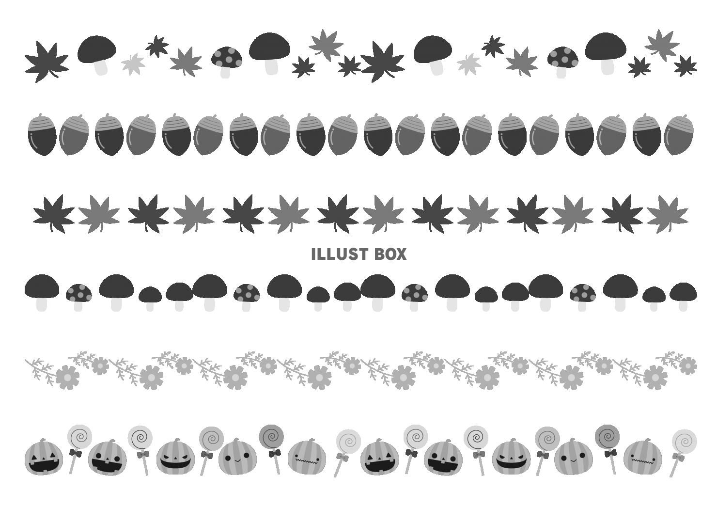 2_ライン_9・10・11月秋用・モミジ・キノコ・ドングリ・...