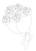 薔薇の花束の塗り絵　透過PNG　線画　A4サイズ