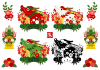 ノーマル版扇に松竹梅の龍のお年賀素材集