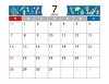 7月カレンダー　2024年　令和6年　A4横