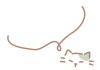 ゆるふわな手描き風の猫のフキダシ