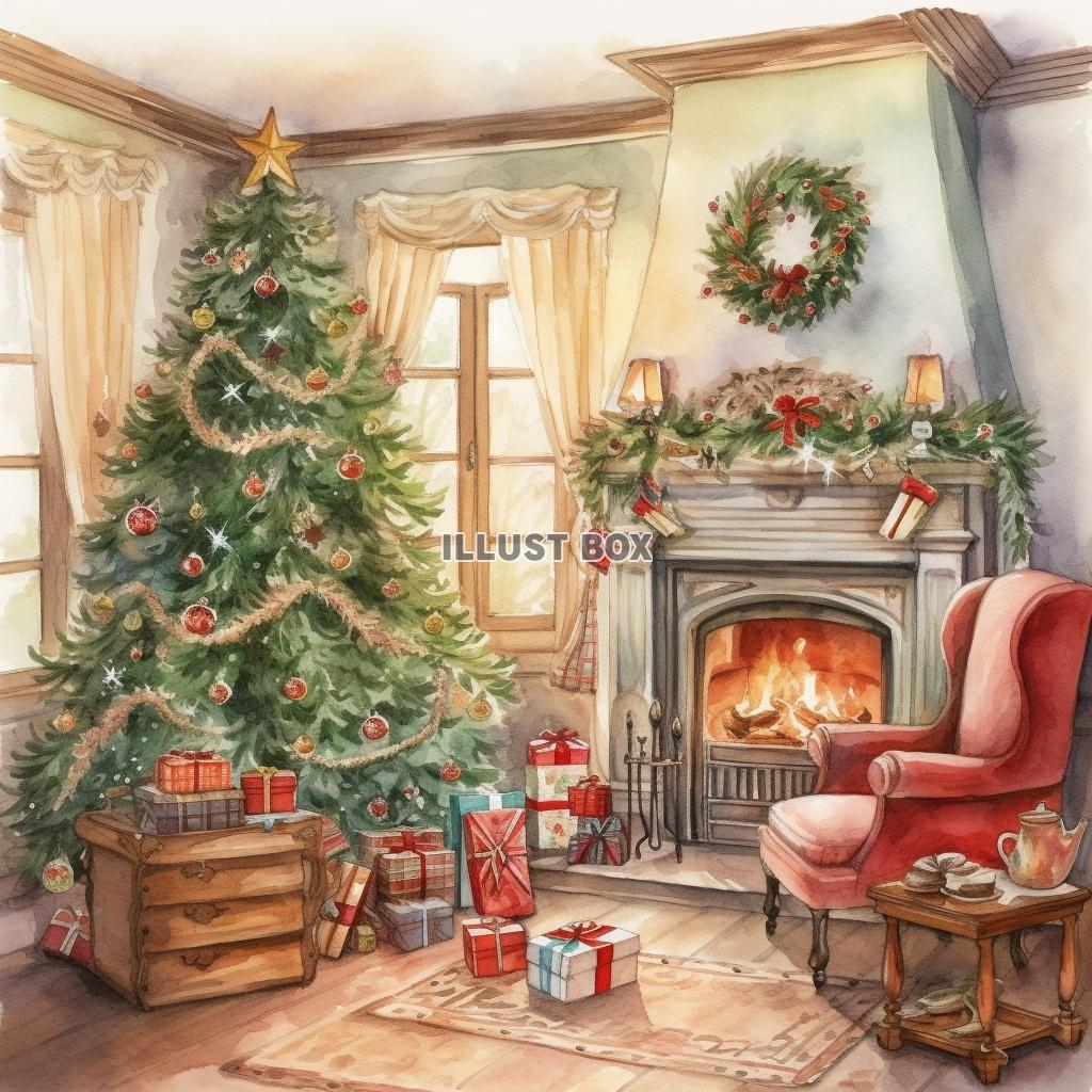 クリスマスツリーと暖炉 #03
