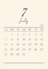  2024年★7月★おしゃれカレンダー（A4）タテ