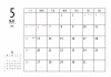 2024年 5月 シンプルカレンダー（A4 ）ヨコ