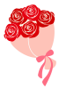 バラの花束のイラスト　赤　透過PNG