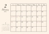 2024年 2月 おしゃれカレンダー（A4）ヨコ