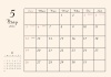 2024年 5月 おしゃれカレンダー（A4）ヨコ