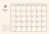 2024年 6月 おしゃれカレンダー（A4）ヨコ