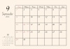 2024年 9月 おしゃれカレンダー（A4）ヨコ