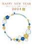 2024辰年桜のフォトフレーム年賀状縦08/png