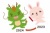 辰と卯の干支バトンタッチイラスト2