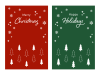 お洒落なクリスマスカードの２色セット