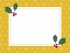 クリスマスの柊とキラキラのお洒落な背景フレーム（黄色）