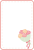 バラの花束のフレーム　縦枠　ピンクとオレンジ　透過PNG　かわいい