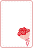 バラの花束のフレーム　縦枠　赤色　透過PNG　かわいい
