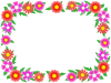 お花模様のフレーム素材シンプル飾り枠背景イラスト透過png
