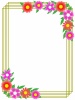 お花模様のフレーム素材シンプル飾り枠背景イラスト