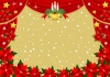 ポインセチアと雪の赤いクリスマス劇場ヨコ