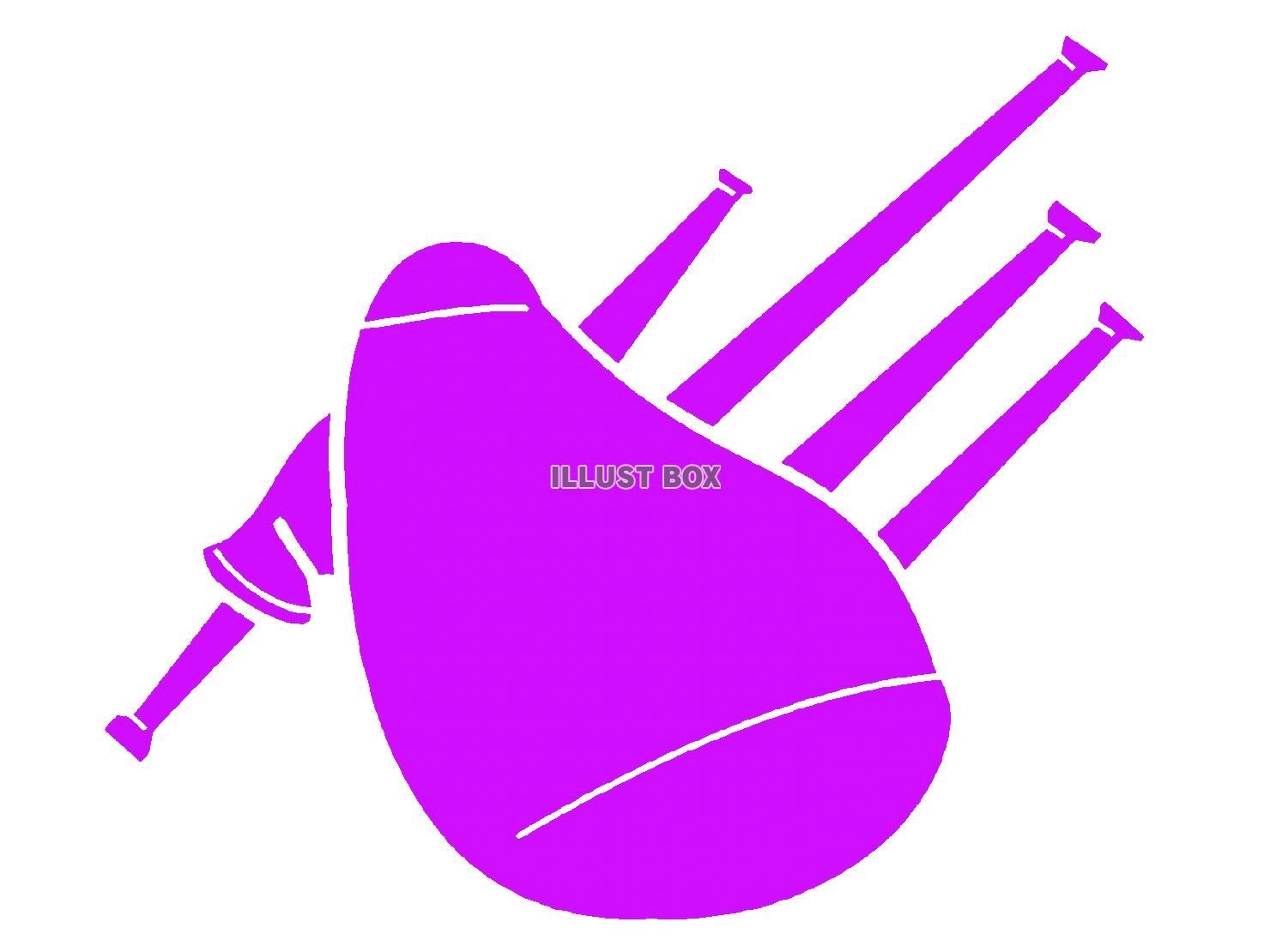紫色のバグパイプのシルエット