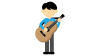 ギターを立って演奏する男性