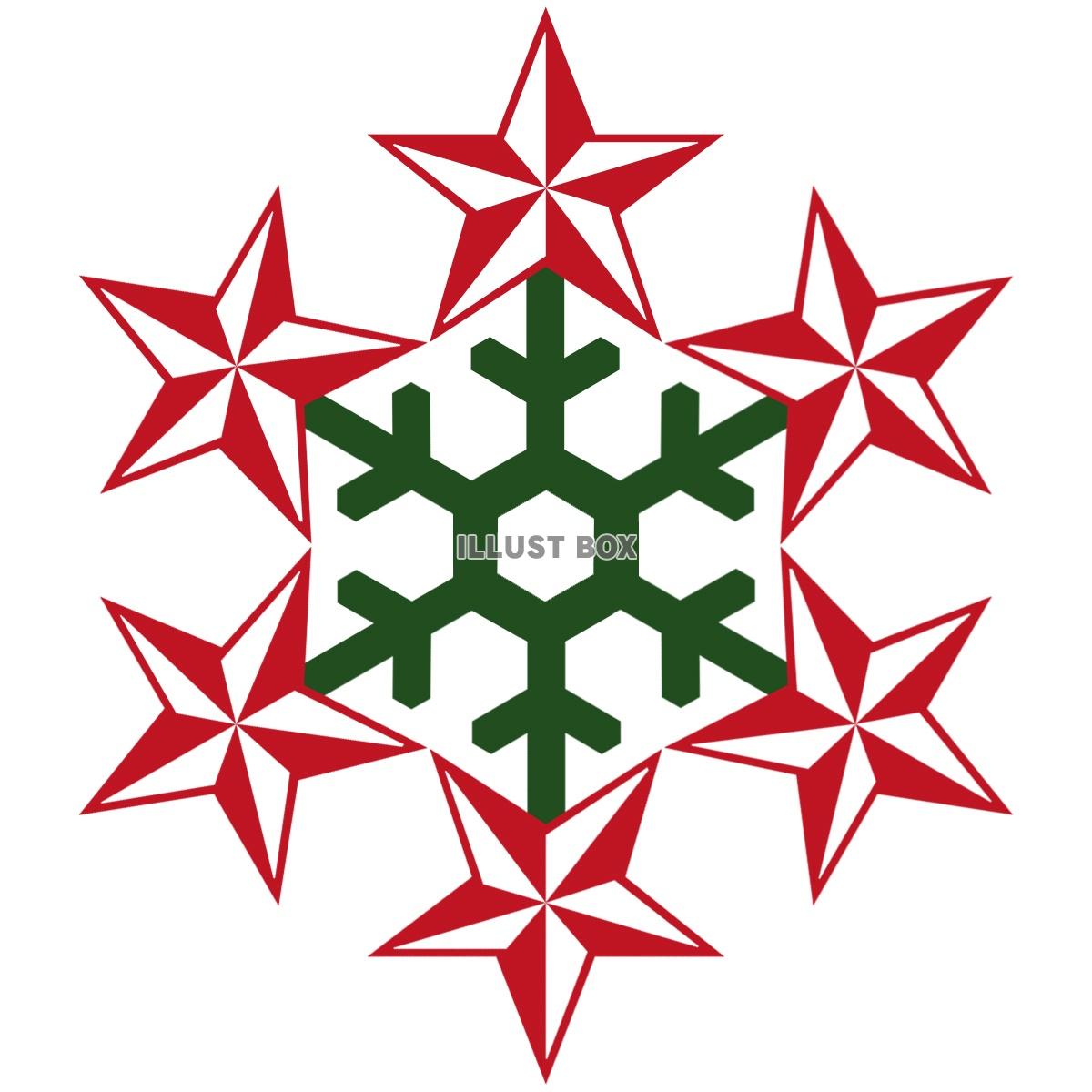 お星さまの雪の結晶シンプル装飾アイコン素材