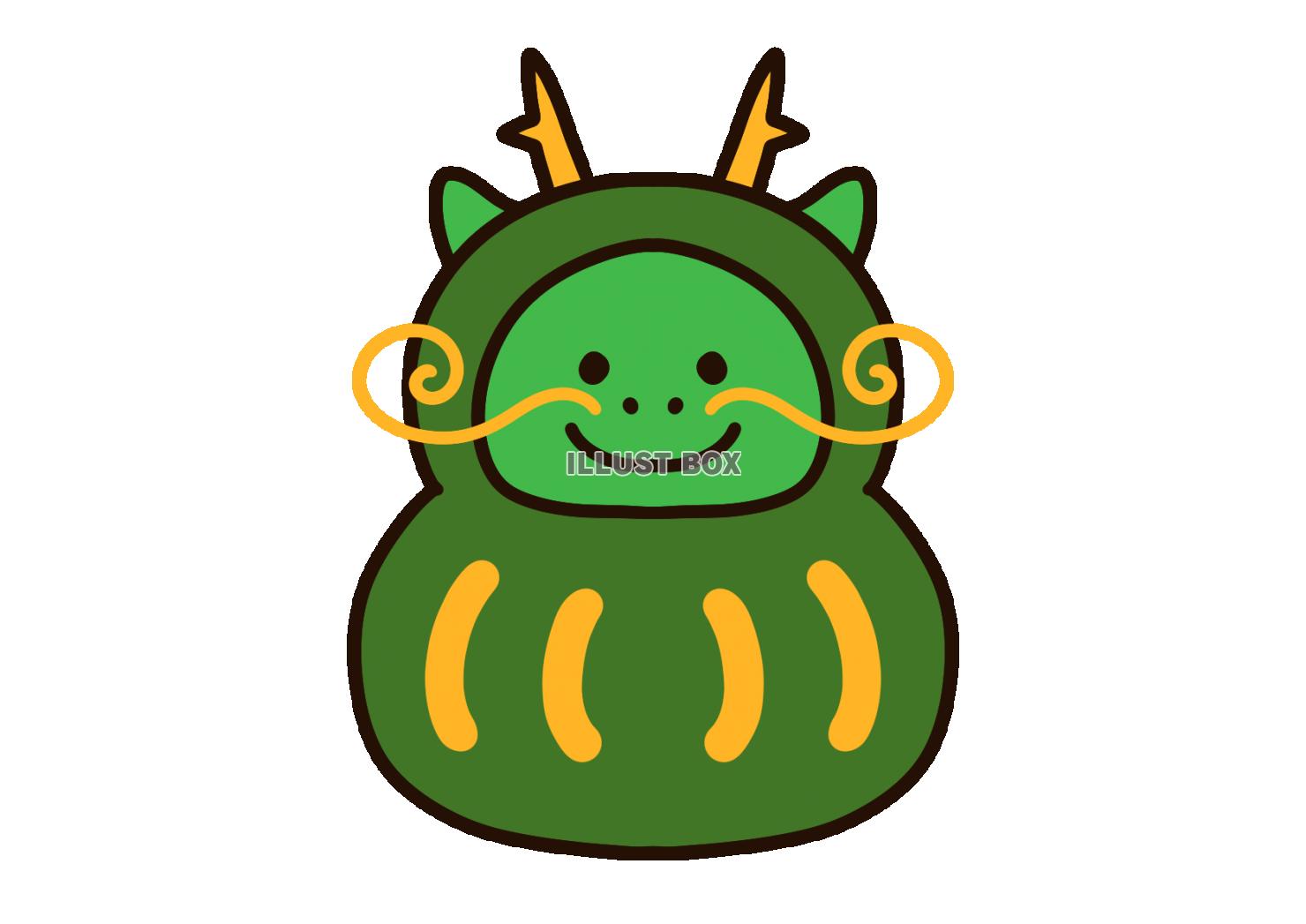 かわいい辰年の達磨　緑