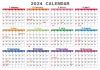1年カレンダー　2024年版