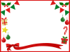 クリスマスフラッグリボンフレーム　透過png