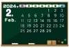 2024年の黒板カレンダー-2月